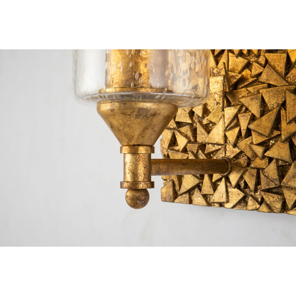 Mosaic Gold Leaf with Antique One-Light Wall Sconce, image 2