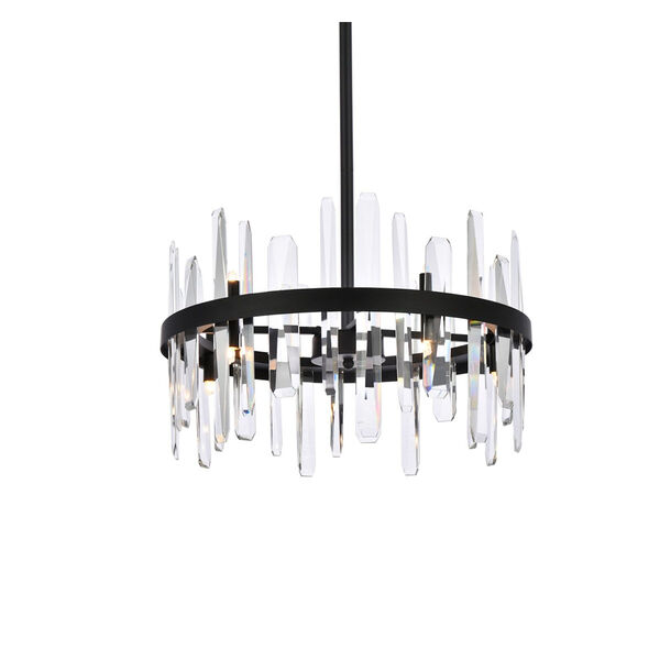 Serena Black and Clear 20-Inch Round Pendant, image 3