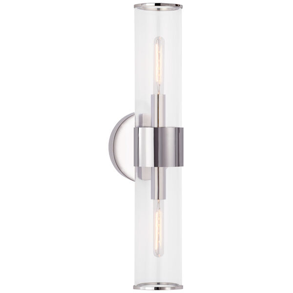 Liaison Medium Sconce in Polished Nickel with Clear Glass by Kelly Wearstler, image 1