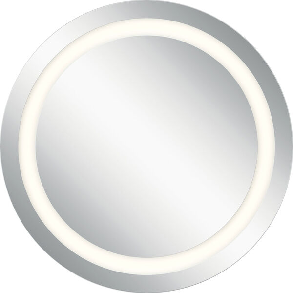 Frosted 34-Inch LED Lighted Round Mirror, image 1