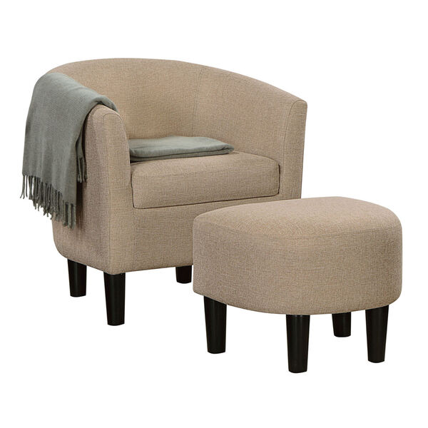 Beige Take a Seat Churchill Accent Chair with Ottoman, image 2