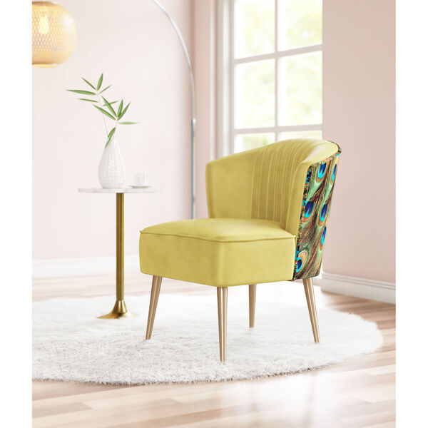 Tabitha Green and Gold Accent Chair, image 2