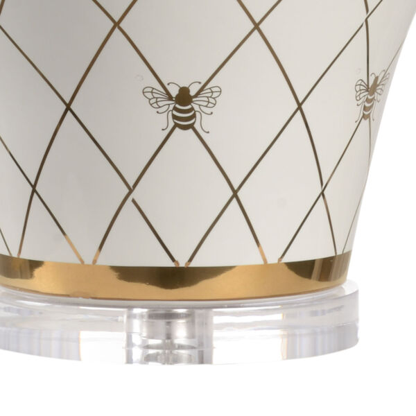 Shayla Copas White Glaze and Metallic Gold One-Light Ginger Jar Table Lamp, image 2