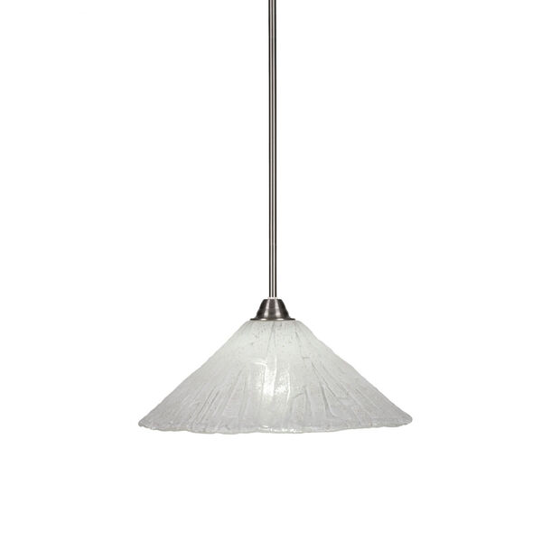 Paramount Brushed Nickel One-Light 16-Inch Pendant with Italian Ice Glass, image 1