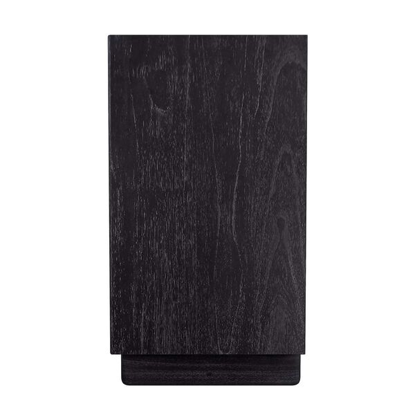 Halmstad Washed Black Wood Panel Three- Drawer Narrow Nightstand, image 4