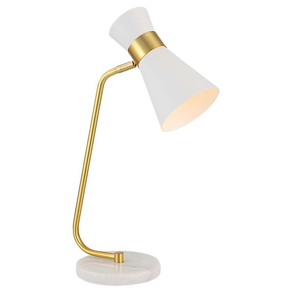 Uptown White and Gold One-Light Desk Lamp, image 1