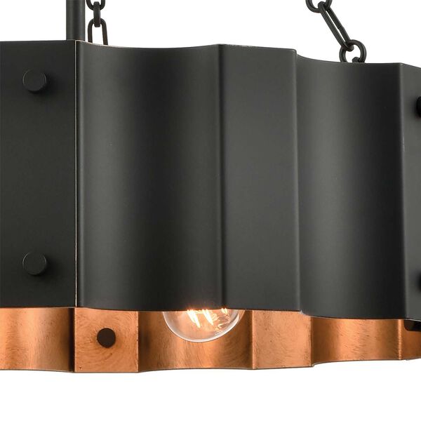Clausten Black and Gold Four-Light Chandelier, image 4