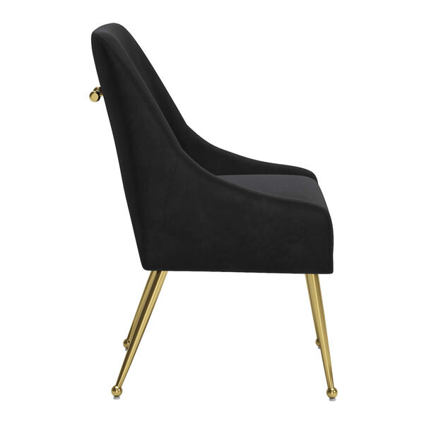 Madelaine Black and Gold Dining Chair, image 3