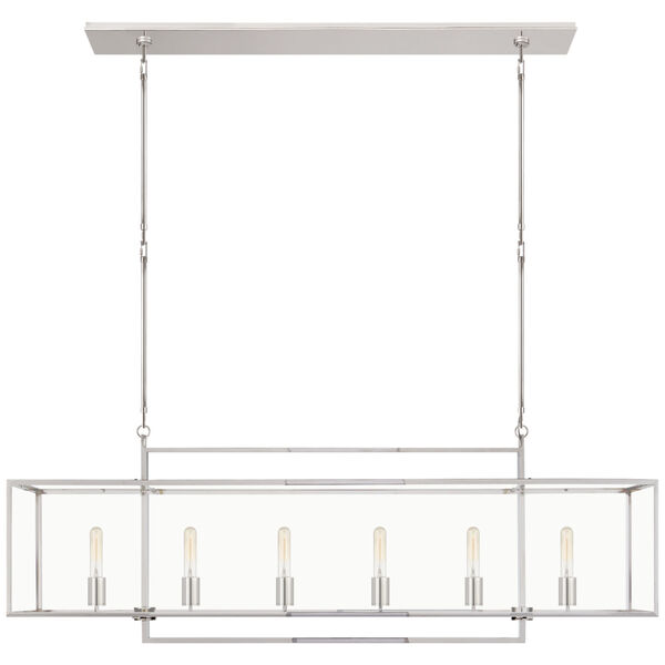 Halle Large Linear Pendant in Polished Nickel with Clear Glass by Ian K. Fowler, image 1