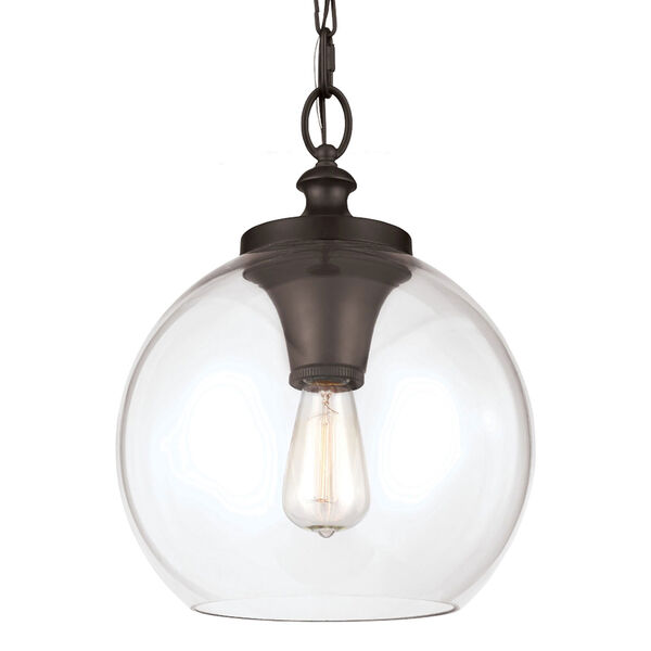 Tabby Oil Rubbed Bronze One-Light Pendant with Clear Glass, image 1