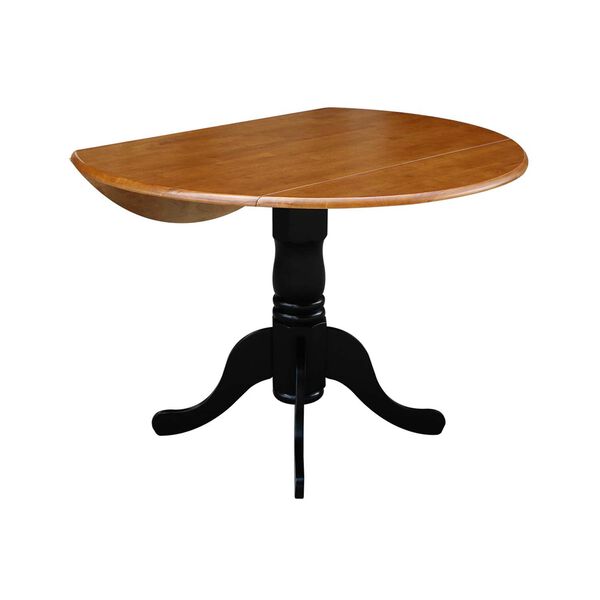 Black and Cherry 42-Inch Dual Drop Leaf Dining Table with Splat Back Chairs, Five-Piece, image 4