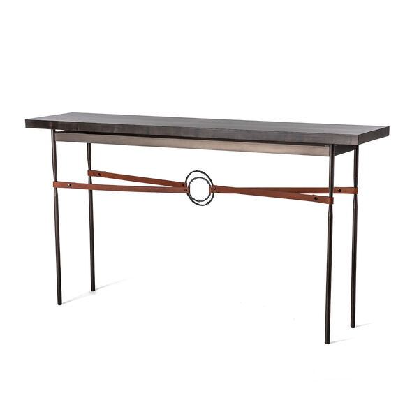 Equus Dark Smoke and Chestnut Console Table with Espresso Maple Wood Top, image 1
