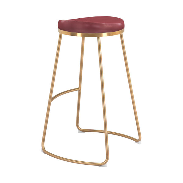 Bree Burgundy and Gold Barstool, image 6