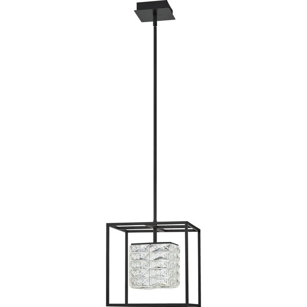 Dazzle Matte Black Integrated LED One-Light Pendant with Crystal, image 6