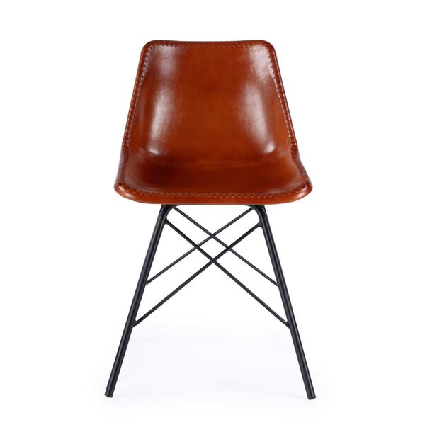 Inland Brown Leather Side Chair, image 4