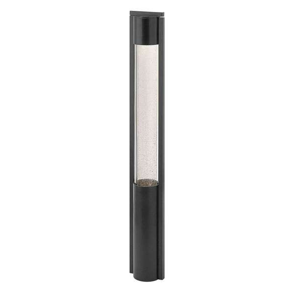 Shelter Black LED Bollard Light with Clear Acrylic and Seedy Glass, image 2