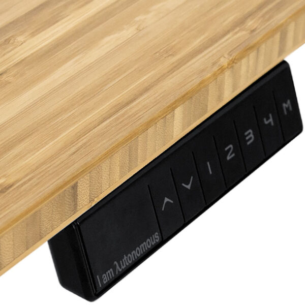 Autonomous Grey Frame Bamboo Classic Top Adjustable Height Standing Desk, image 2