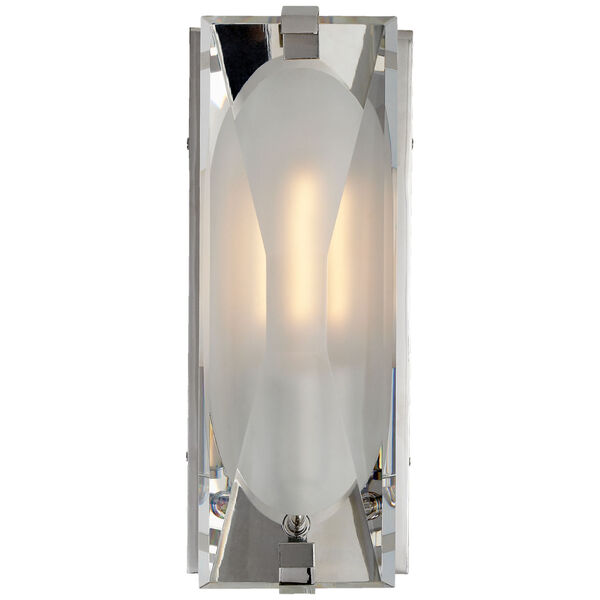 Castle Peak Small Bath Sconce in Polished Nickel with Etched Clear Glass by kate spade new york, image 1