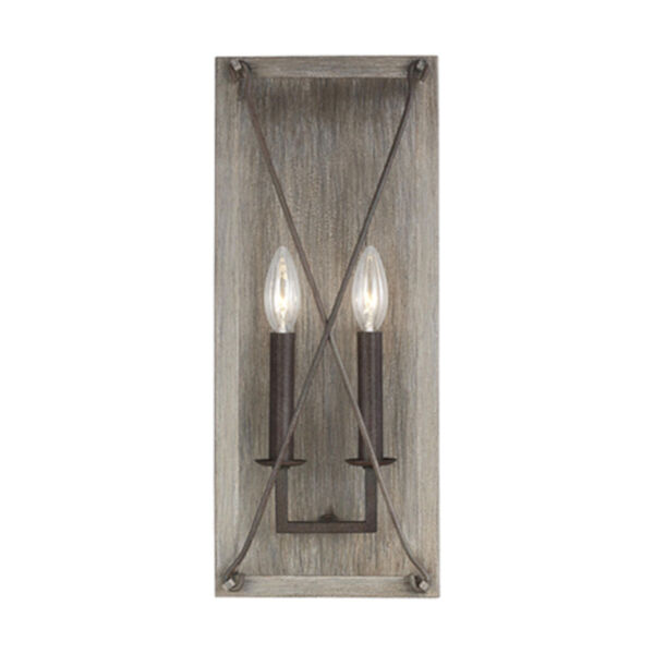 Ash Washed Pine Two-Light Wall Sconce, image 2