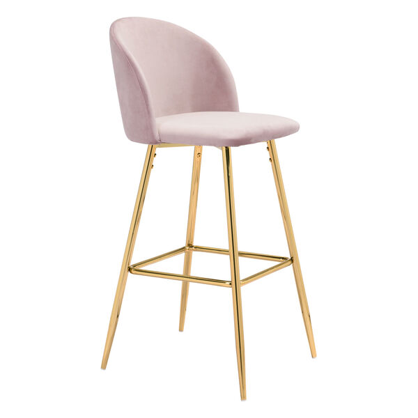 Cozy Pink and Gold Bar Stool, image 1