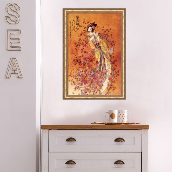 Chinese Gold Goddess of Prosperity 18 x 26 Inch Wall Art, image 1