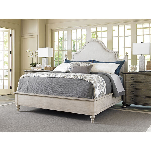Oyster Bay White Arbor Hills Upholstered King Bed, image 2
