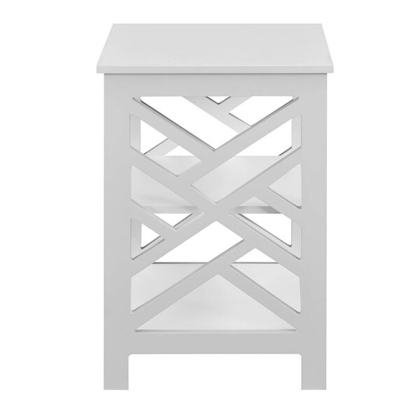 Titan White End Table with Shelves, image 4
