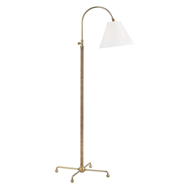 Curves No.1 Gold and Off White One-Light 30-Inch Floor Lamp, image 1