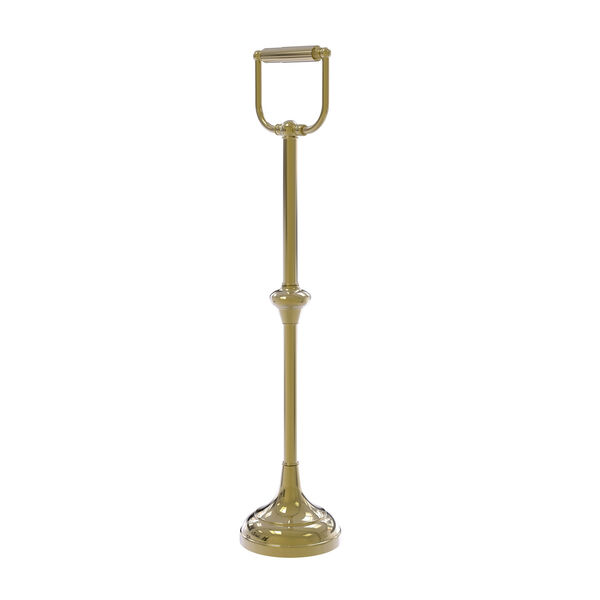 Unlacquered Brass Six-Inch Free Standing Toilet Tissue Stand, image 1