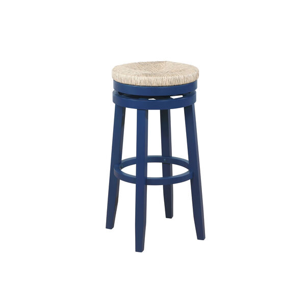 Ellie Navy Blue and Natural 31-Inch Swivel Barstool, image 5
