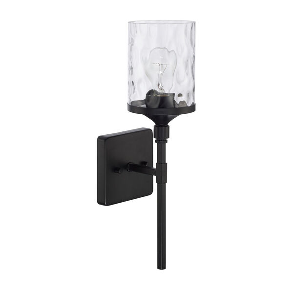 HomePlace Colton Matte Black 17-Inch One-Light Wall Sconce, image 1
