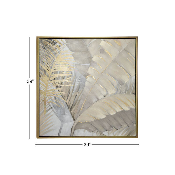 Brown and Gold Leaves Canvas Wall Art, 40-Inch x 40-Inch, image 3