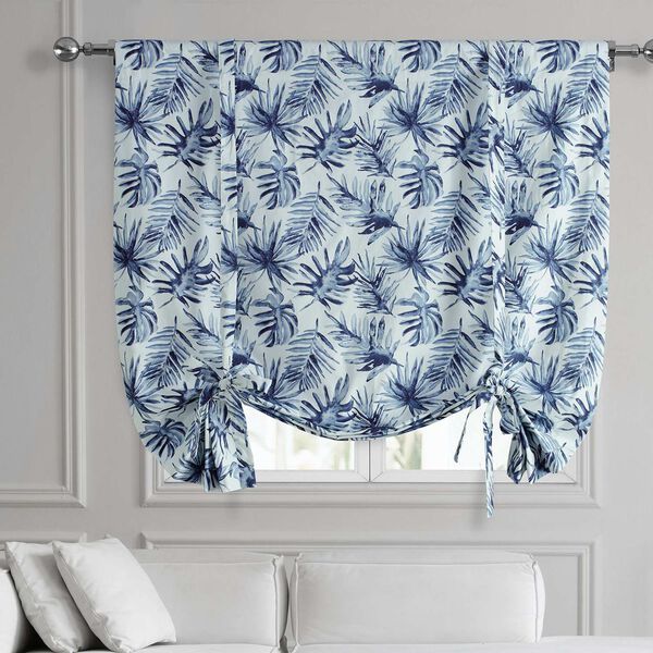 Printed Cotton Tie-Up Window Shade Single Panel, image 1