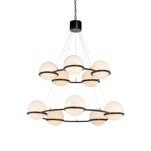 Cobbs Court Black and White Double Tiered Chandelier, image 4