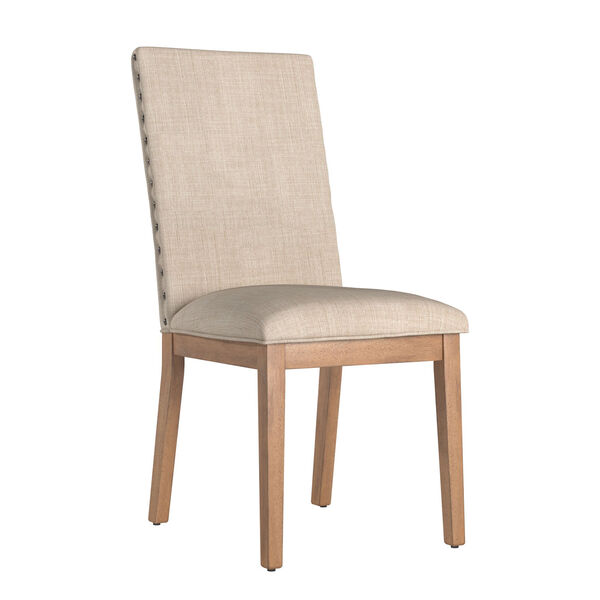 Century Beige Linen Nailhead Side Chair Set of 2, image 2