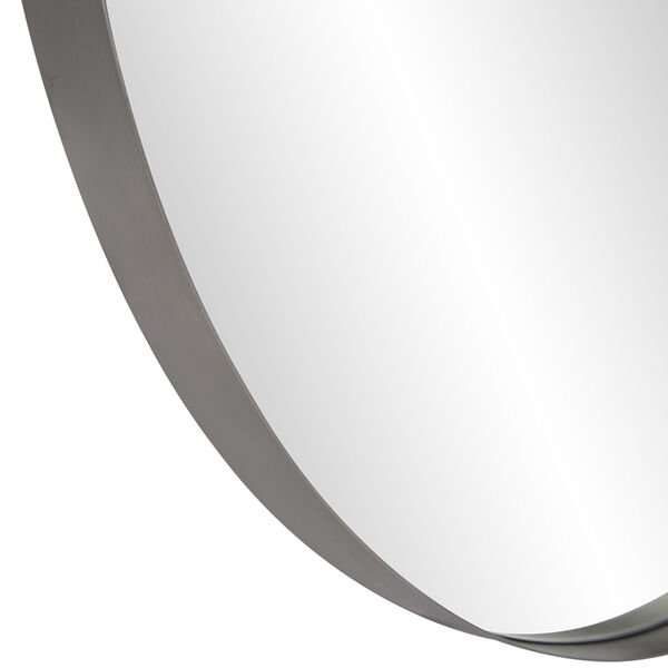 Steele Brushed Silver Round Wall Mirror, image 3