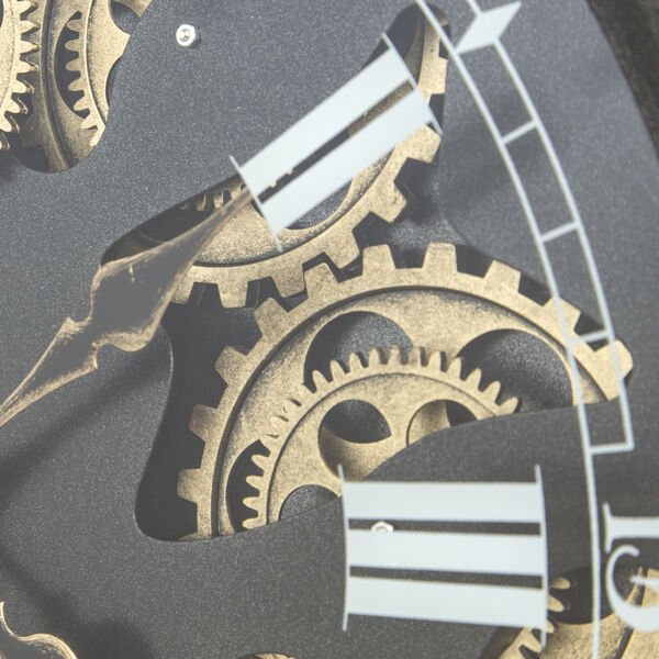 Black and Gold 21-Inch Paris II Gear Clock, image 5