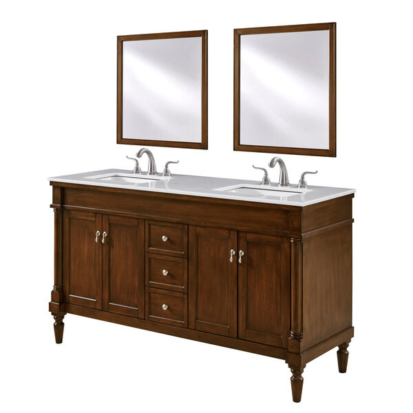 Lexington Walnut 60-Inch Vanity Sink Set, image 1