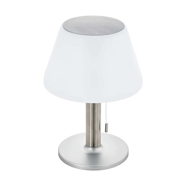 Silver Integrated LED Solar Outdoor Table Lamp, image 1