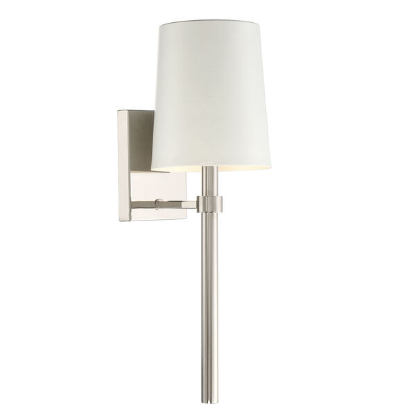 Bromley Polished Nickel One-Light Wall Sconce, image 1