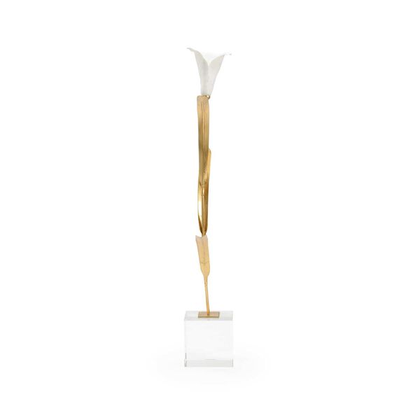 White and Gold Calla Lily On Stand Home Décor, image 4