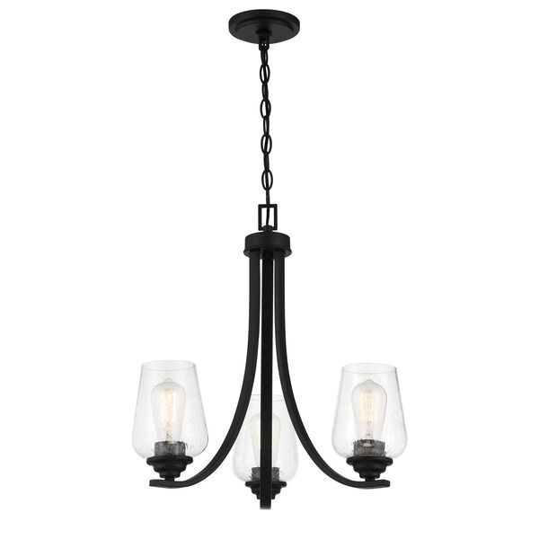 Shyloh Coal Three-Light Chandelier with Clear Seeded Glass, image 1
