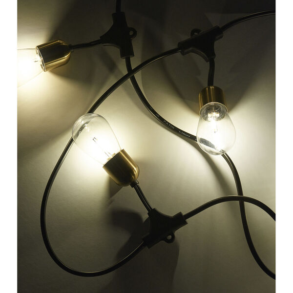 Glow Brass 12-Light LED Outdoor Solar Hanging String Light, image 6
