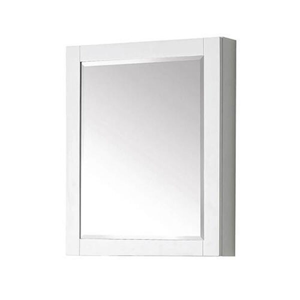 White 24-Inch Beveled Edge Rectangular Mirror Cabinet, image 1