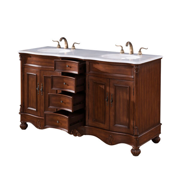 Windsor Teak 60-Inch Vanity Sink Set, image 4
