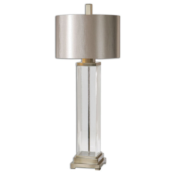Drustan Clear Glass and Brushed Nickel One Light Table Lamp, image 3