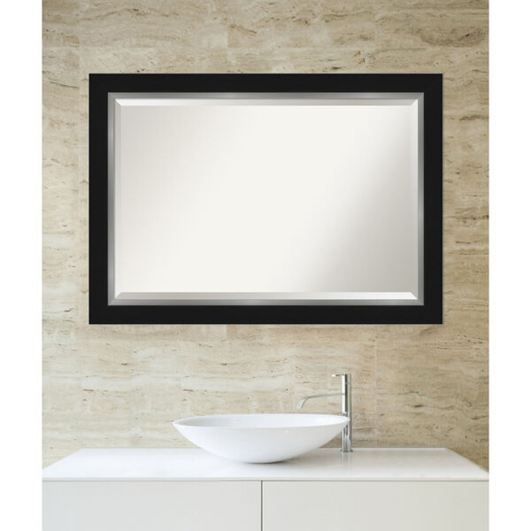 Eva Black and Silver 41W X 29H-Inch Bathroom Vanity Wall Mirror, image 5