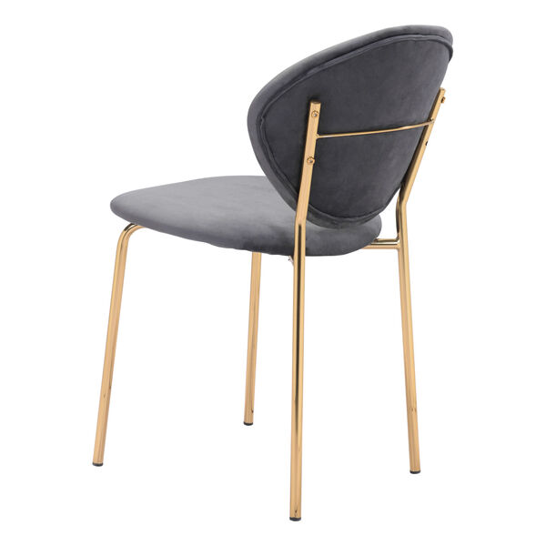 Clyde Dark Gray and Gold Dining Chair, Set of Two, image 6