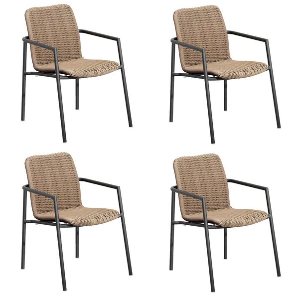 Orso Brown Black Armchair , Set of Four, image 1