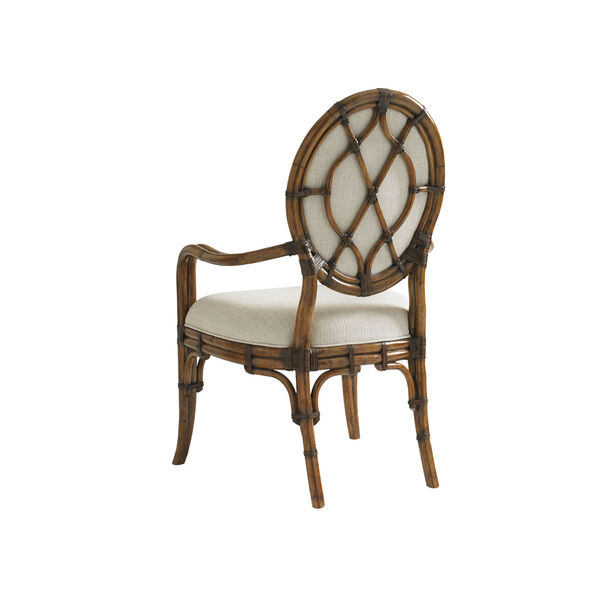 Bali Hai Brown and Ivory Gulfstream Oval Back Arm Chair, image 3